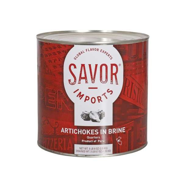 Savor Imports Artichoke Heart Quarters 3kg Can, PK6, Savor Imports, Mfr#: 147393